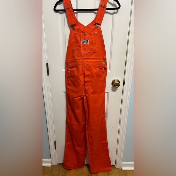 liberty Pants - Vintage Liberty Orange Overalls: 60s 70s USA Made . 28W 34 L / XS-SM